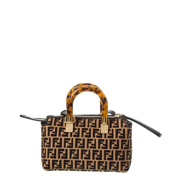 FENDI By The Way Mini Raffia & Leather Shoulder Bag - Picture 2 of 5